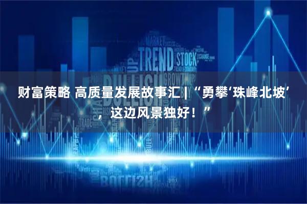 财富策略 高质量发展故事汇 | “勇攀‘珠峰北坡’，这边风景独好！”