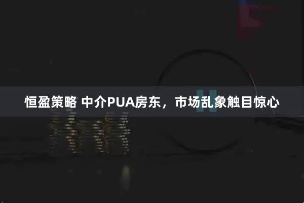 恒盈策略 中介PUA房东，市场乱象触目惊心